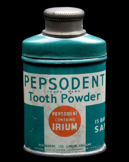 Can of Pepsodent tooth powder.